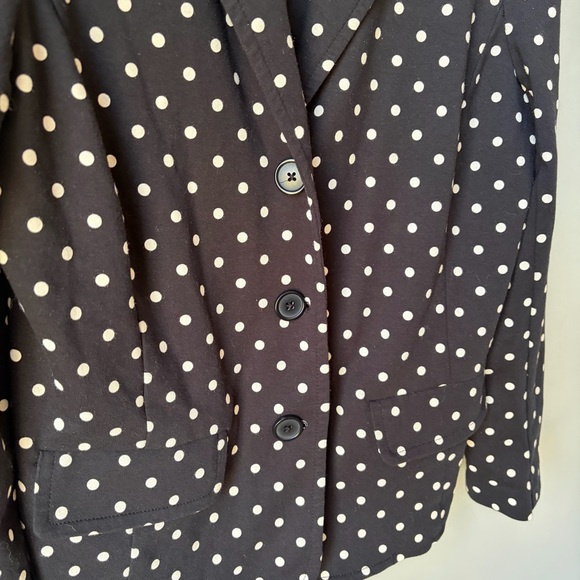 Talbots Womens Polka Dot Blazer Black And White Size Large Petite Button Front - Picture 8 of 10